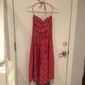 Betsey Johnson Nautical Anchor & Rope Halter Dress Size Small Y2K Vintage